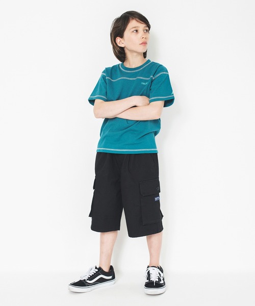 NAUTICA（ノーティカ）の「【NAUTICA/ノーティカ/吸水速乾】配色ステッチ半袖Tシャツ（Tシャツ/カットソー・キッズ・グリーン/ベージュ/チャコールグレー/パープル・120/130/140/150）」の15枚目の写真