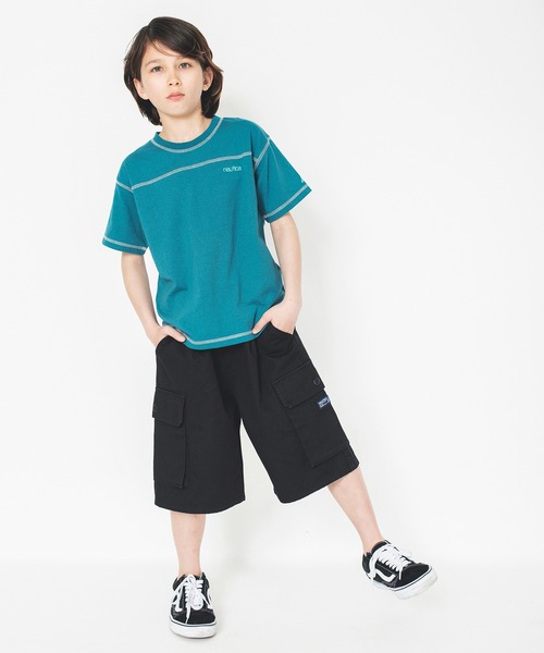NAUTICA（ノーティカ）の「【NAUTICA/ノーティカ/吸水速乾】配色ステッチ半袖Tシャツ（Tシャツ/カットソー・キッズ・グリーン/ベージュ/チャコールグレー/パープル・120/130/140/150）」の8枚目の写真