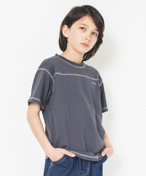 NAUTICA（ノーティカ）の「【NAUTICA/ノーティカ/吸水速乾】配色ステッチ半袖Tシャツ（Tシャツ/カットソー・キッズ・グリーン/ベージュ/チャコールグレー/パープル・120/130/140/150）」の14枚目の写真