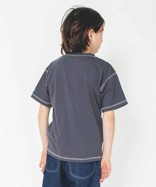 NAUTICA（ノーティカ）の「【NAUTICA/ノーティカ/吸水速乾】配色ステッチ半袖Tシャツ（Tシャツ/カットソー・キッズ・グリーン/ベージュ/チャコールグレー/パープル・120/130/140/150）」の7枚目の写真