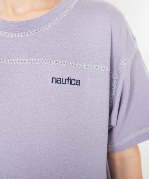 NAUTICA（ノーティカ）の「【NAUTICA/ノーティカ/吸水速乾】配色ステッチ半袖Tシャツ（Tシャツ/カットソー・キッズ・グリーン/ベージュ/チャコールグレー/パープル・120/130/140/150）」の10枚目の写真