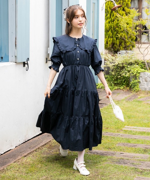 ちゃんまい♡90cmリバティ✖️無地セーラーワンピース ちゃんまい♡90cmリバティ✖️無地セーラーワンピース ちゃんまい様