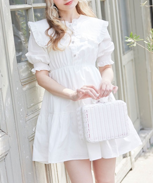 DearMyLoveRose（ディアマイラブローズ）の「セーラーティアードワンピース（ワンピース・レディース・ホワイト/ピンクベージュ/ベージュ/ホワイト系その他/ピンク系その他/ベージュ系その他/ブルー系その他/ネイビー・MEDIUM/LARGE/X-LARGE/XX-LARGE）」の11枚目の写真