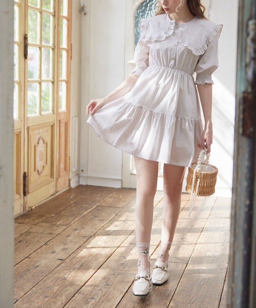 DearMyLoveRose（ディアマイラブローズ）の「セーラーティアードワンピース（ワンピース・レディース・ホワイト/ピンクベージュ/ベージュ/ホワイト系その他/ピンク系その他/ベージュ系その他/ブルー系その他/ネイビー・MEDIUM/LARGE/X-LARGE/XX-LARGE）」の15枚目の写真