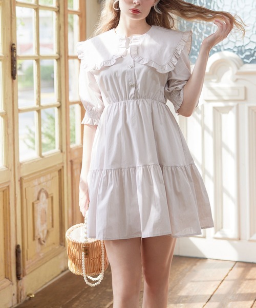 DearMyLoveRose（ディアマイラブローズ）の「セーラーティアードワンピース（ワンピース・レディース・ホワイト/ピンクベージュ/ベージュ/ホワイト系その他/ピンク系その他/ベージュ系その他/ブルー系その他/ネイビー・MEDIUM/LARGE/X-LARGE/XX-LARGE）」の18枚目の写真