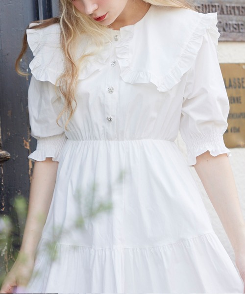 DearMyLoveRose（ディアマイラブローズ）の「セーラーティアードワンピース（ワンピース・レディース・ホワイト/ピンクベージュ/ベージュ/ホワイト系その他/ピンク系その他/ベージュ系その他/ブルー系その他/ネイビー・MEDIUM/LARGE/X-LARGE/XX-LARGE）」の22枚目の写真