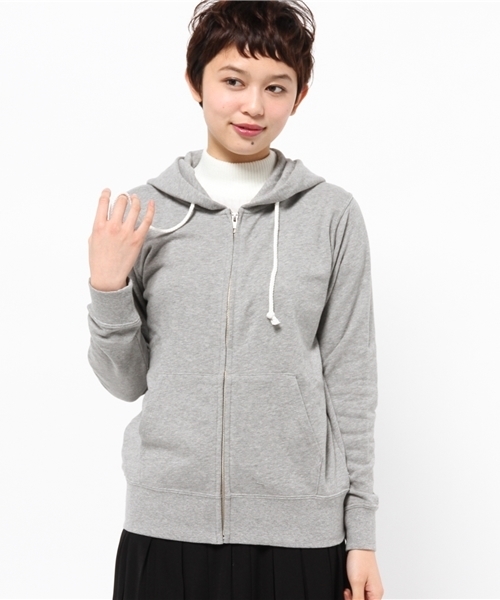 CIAOPANIC(チャオパニック)の「【CHAMPION】ZIPHOODEDSWEAT(パーカー・レディース・オフホワイト/グレー・MEDIUM)」の2枚目の写真