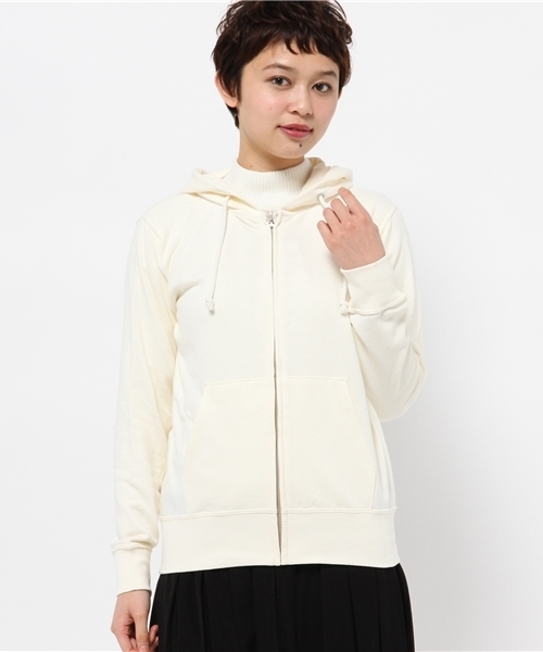 CIAOPANIC(チャオパニック)の「【CHAMPION】ZIPHOODEDSWEAT(パーカー・レディース・オフホワイト/グレー・MEDIUM)」の1枚目の写真