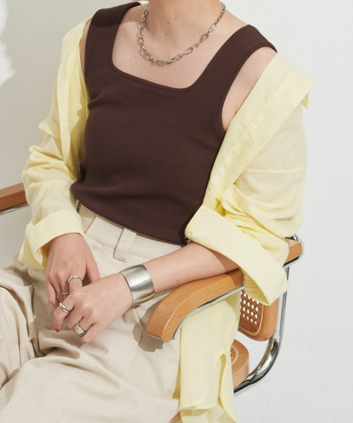 Aunt Marie's(アントマリーズ)の「カップ付きスクエアタンク(タンクトップ・レディース・ブラック/ブラウン/ベージュ・FREE)」の8枚目の写真