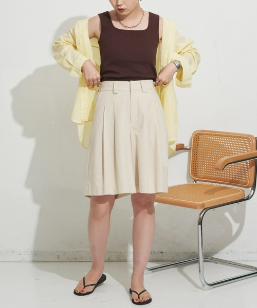 Aunt Marie's(アントマリーズ)の「カップ付きスクエアタンク(タンクトップ・レディース・ブラック/ブラウン/ベージュ・FREE)」の10枚目の写真