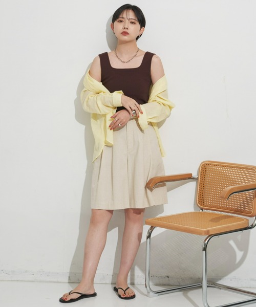 Aunt Marie's(アントマリーズ)の「カップ付きスクエアタンク(タンクトップ・レディース・ブラック/ブラウン/ベージュ・FREE)」の11枚目の写真