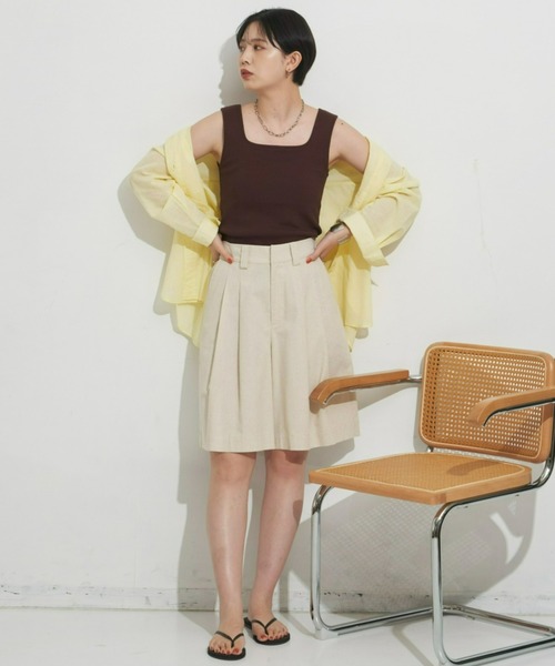 Aunt Marie's(アントマリーズ)の「カップ付きスクエアタンク(タンクトップ・レディース・ブラック/ブラウン/ベージュ・FREE)」の12枚目の写真