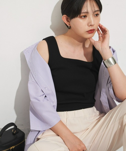 Aunt Marie's(アントマリーズ)の「カップ付きスクエアタンク(タンクトップ・レディース・ブラック/ブラウン/ベージュ・FREE)」の18枚目の写真