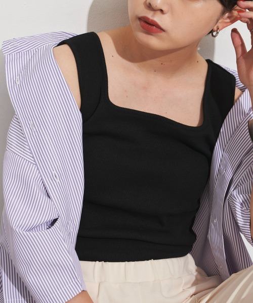 Aunt Marie's(アントマリーズ)の「カップ付きスクエアタンク(タンクトップ・レディース・ブラック/ブラウン/ベージュ・FREE)」の17枚目の写真