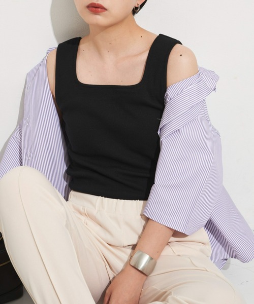 Aunt Marie's(アントマリーズ)の「カップ付きスクエアタンク(タンクトップ・レディース・ブラック/ブラウン/ベージュ・FREE)」の16枚目の写真