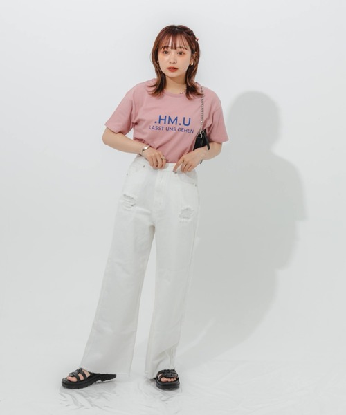 nemne store(ネンネストア)の「アソートロゴプリントTシャツ(Tシャツ/カットソー・レディース・オフホワイト/ピンク/クリーム/オートミール・フリー)」の8枚目の写真