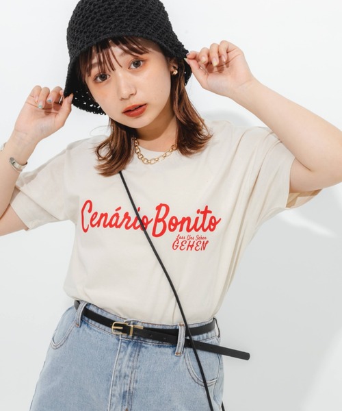 nemne store(ネンネストア)の「アソートロゴプリントTシャツ(Tシャツ/カットソー・レディース・オフホワイト/ピンク/クリーム/オートミール・フリー)」の6枚目の写真