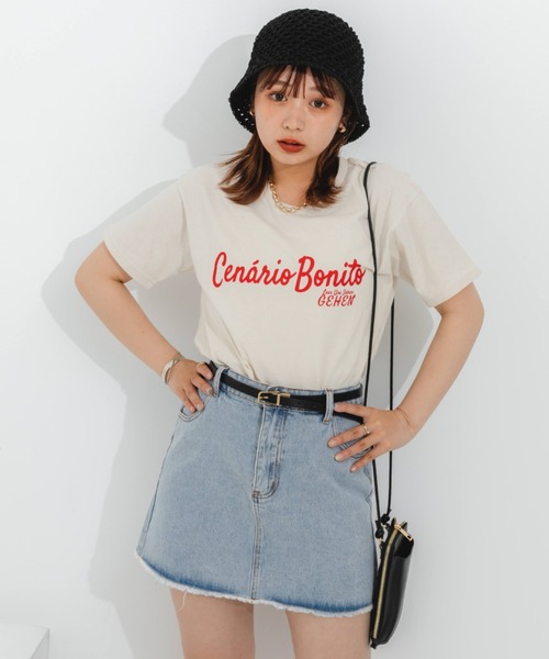 nemne store(ネンネストア)の「アソートロゴプリントTシャツ(Tシャツ/カットソー・レディース・オフホワイト/ピンク/クリーム/オートミール・フリー)」の21枚目の写真