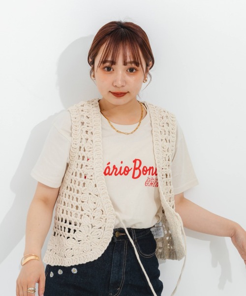 nemne store(ネンネストア)の「アソートロゴプリントTシャツ(Tシャツ/カットソー・レディース・オフホワイト/ピンク/クリーム/オートミール・フリー)」の5枚目の写真