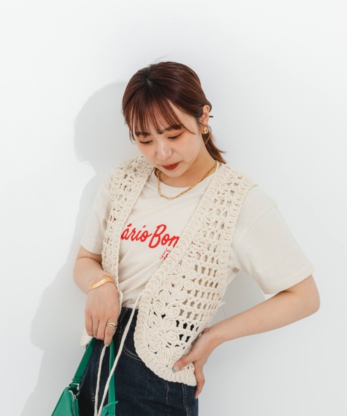 nemne store(ネンネストア)の「アソートロゴプリントTシャツ(Tシャツ/カットソー・レディース・オフホワイト/ピンク/クリーム/オートミール・フリー)」の11枚目の写真