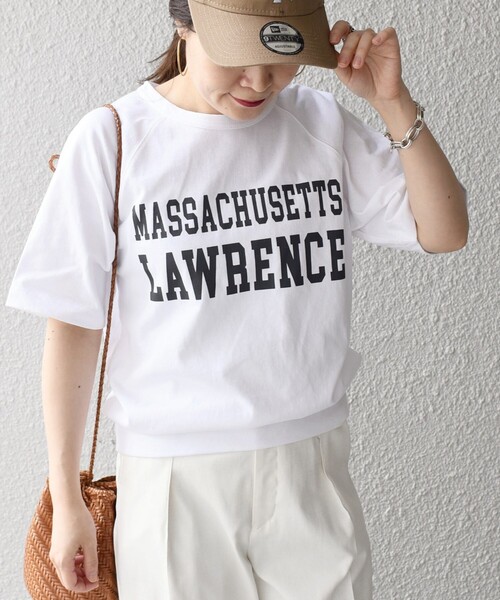 SHIPS（シップス）の「*【SHIPS別注】GoodwearラグランリブTEE◇（Tシャツ/カットソー・レディース・チャコールグレー/ライトホワイト/ベージュ/グリーン・ONE SIZE）」の2枚目の写真