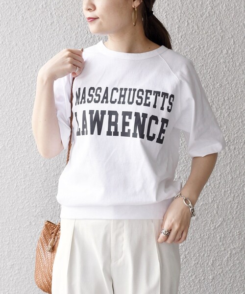 SHIPS（シップス）の「*【SHIPS別注】GoodwearラグランリブTEE◇（Tシャツ/カットソー・レディース・チャコールグレー/ライトホワイト/ベージュ/グリーン・ONE SIZE）」の17枚目の写真