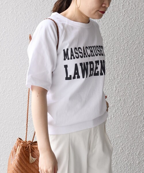 SHIPS（シップス）の「*【SHIPS別注】GoodwearラグランリブTEE◇（Tシャツ/カットソー・レディース・チャコールグレー/ライトホワイト/ベージュ/グリーン・ONE SIZE）」の20枚目の写真