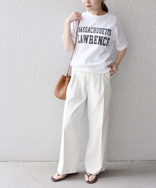 SHIPS（シップス）の「*【SHIPS別注】GoodwearラグランリブTEE◇（Tシャツ/カットソー・レディース・チャコールグレー/ライトホワイト/ベージュ/グリーン・ONE SIZE）」の21枚目の写真