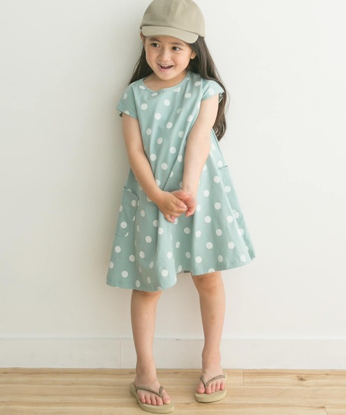 URBAN RESEARCH DOORS（アーバンリサーチドアーズ）の「ドットプリントフレアワンピース(KIDS)（ワンピース・キッズ・オレンジ系その他/ブルー系その他・105/120/135）」の2枚目の写真