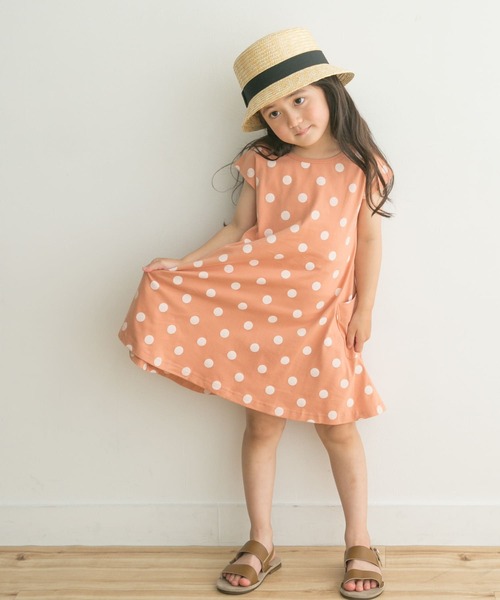 URBAN RESEARCH DOORS（アーバンリサーチドアーズ）の「ドットプリントフレアワンピース(KIDS)（ワンピース・キッズ・オレンジ系その他/ブルー系その他・105/120/135）」の4枚目の写真