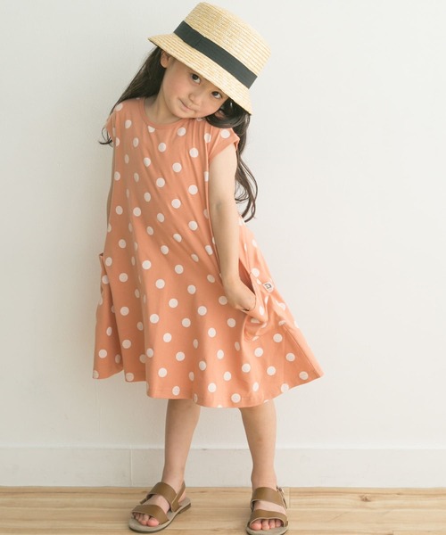 URBAN RESEARCH DOORS（アーバンリサーチドアーズ）の「ドットプリントフレアワンピース(KIDS)（ワンピース・キッズ・オレンジ系その他/ブルー系その他・105/120/135）」の9枚目の写真