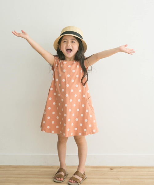 URBAN RESEARCH DOORS（アーバンリサーチドアーズ）の「ドットプリントフレアワンピース(KIDS)（ワンピース・キッズ・オレンジ系その他/ブルー系その他・105/120/135）」の22枚目の写真