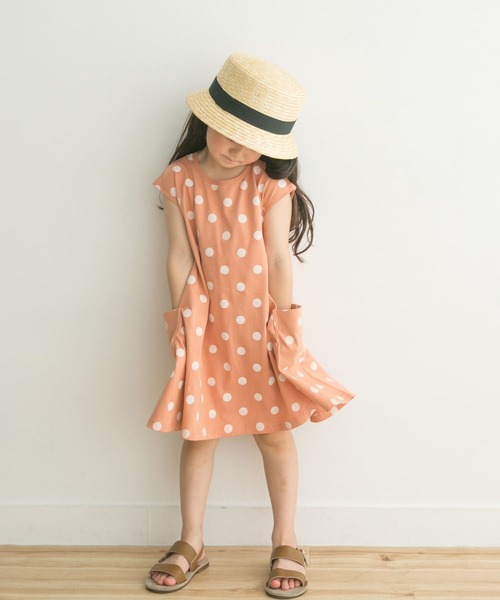 URBAN RESEARCH DOORS（アーバンリサーチドアーズ）の「ドットプリントフレアワンピース(KIDS)（ワンピース・キッズ・オレンジ系その他/ブルー系その他・105/120/135）」の18枚目の写真