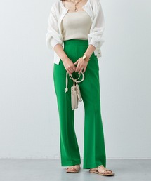 natural couture | カットジョーゼットピンタックフレアパンツ(その他パンツ)
