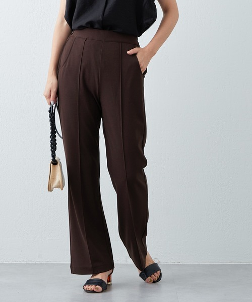 natural couture（ナチュラルクチュール）の「カットジョーゼットピンタックフレアパンツ（その他パンツ・レディース・オフホワイト/ブラック/ブラウン/グリーン・SMALL/MEDIUM）」の19枚目の写真