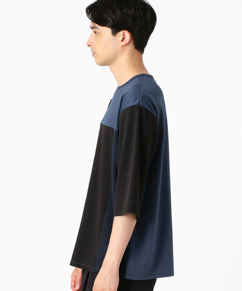 COMME CA ISM（コムサイズム）の「パッチワーク　5分袖　クルーネックTシャツ（Tシャツ/カットソー・メンズ・ブラック/ネイビー/グリーン・MEDIUM/LARGE）」の5枚目の写真