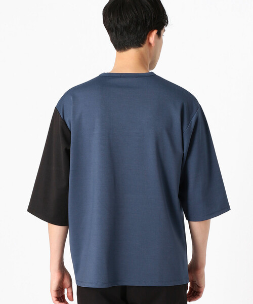 COMME CA ISM（コムサイズム）の「パッチワーク　5分袖　クルーネックTシャツ（Tシャツ/カットソー・メンズ・ブラック/ネイビー/グリーン・MEDIUM/LARGE）」の13枚目の写真