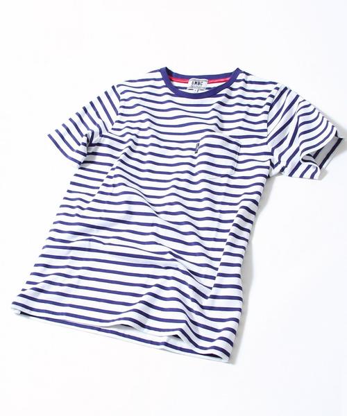 coen(コーエン)の「【MBC】ボーダーポケT(ユニセックス)(Tシャツ/カットソー・メンズ・ネイビー/グレー/オフホワイト・LARGE/MEDIUM/SMALL/X-LARGE/X-SMALL)」の1枚目の写真