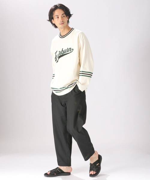 niko and...(ニコアンド)の「レタリングラインロングTシャツ(Tシャツ/カットソー・メンズ・パープル/ネイビー/アイボリー・MEDIUM/LARGE)」の18枚目の写真