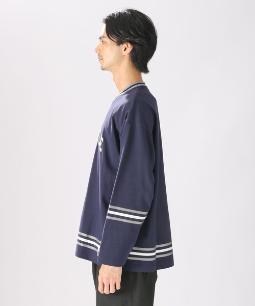 niko and...(ニコアンド)の「レタリングラインロングTシャツ(Tシャツ/カットソー・メンズ・パープル/ネイビー/アイボリー・MEDIUM/LARGE)」の22枚目の写真