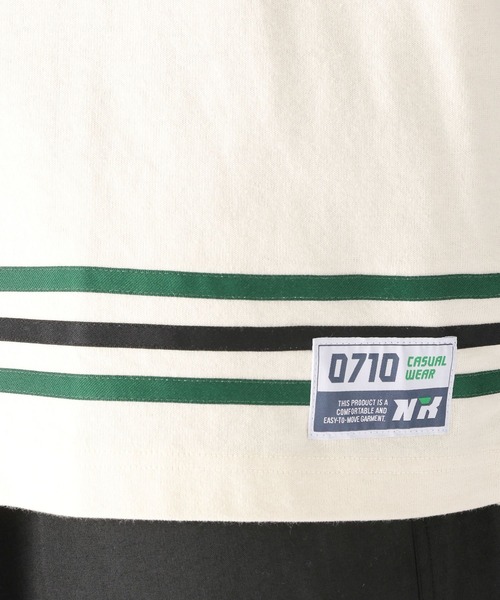 niko and...(ニコアンド)の「レタリングラインロングTシャツ(Tシャツ/カットソー・メンズ・パープル/ネイビー/アイボリー・MEDIUM/LARGE)」の8枚目の写真