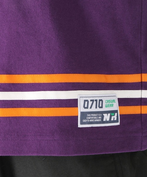 niko and...(ニコアンド)の「レタリングラインロングTシャツ(Tシャツ/カットソー・メンズ・パープル/ネイビー/アイボリー・MEDIUM/LARGE)」の10枚目の写真