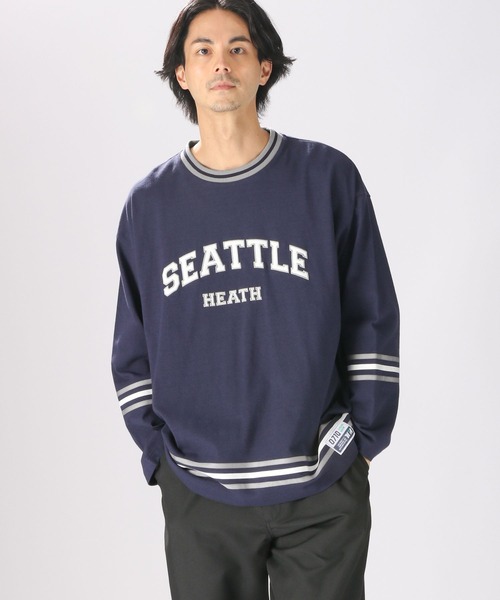 niko and...(ニコアンド)の「レタリングラインロングTシャツ(Tシャツ/カットソー・メンズ・パープル/ネイビー/アイボリー・MEDIUM/LARGE)」の16枚目の写真