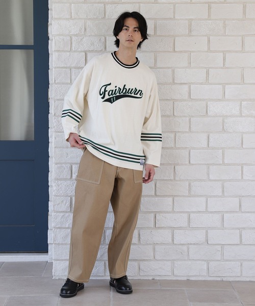 niko and...(ニコアンド)の「レタリングラインロングTシャツ(Tシャツ/カットソー・メンズ・パープル/ネイビー/アイボリー・MEDIUM/LARGE)」の12枚目の写真