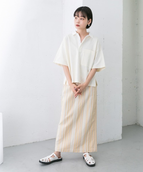 KBF（ケイビーエフ）の「ストライプペンシルスカート（スカート・レディース・ホワイト系その他/オレンジ系その他・ONE）」の13枚目の写真