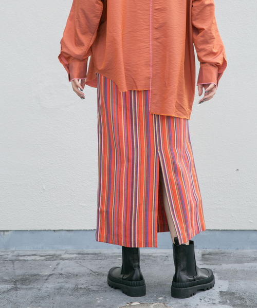 KBF（ケイビーエフ）の「ストライプペンシルスカート（スカート・レディース・ホワイト系その他/オレンジ系その他・ONE）」の17枚目の写真