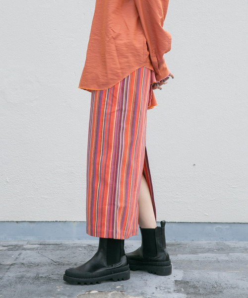 KBF（ケイビーエフ）の「ストライプペンシルスカート（スカート・レディース・ホワイト系その他/オレンジ系その他・ONE）」の18枚目の写真