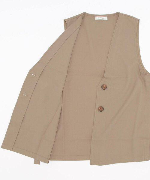 CECIL McBEE(セシルマクビー)の「ノーカラーツイルジレ(テーラードジャケット・レディース・ブラック/モカ/ベージュ・LARGE/MEDIUM)」の5枚目の写真