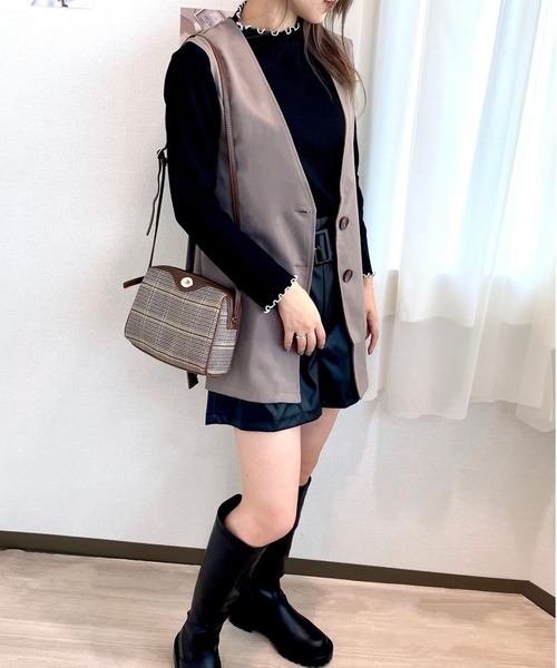 CECIL McBEE(セシルマクビー)の「ノーカラーツイルジレ(テーラードジャケット・レディース・ブラック/モカ/ベージュ・LARGE/MEDIUM)」の15枚目の写真