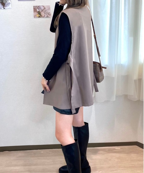 CECIL McBEE(セシルマクビー)の「ノーカラーツイルジレ(テーラードジャケット・レディース・ブラック/モカ/ベージュ・LARGE/MEDIUM)」の14枚目の写真